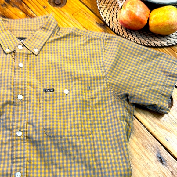 Brixton Men’s Sz L Short-Sleeved Gingham Check Button Up - Picture 1 of 5